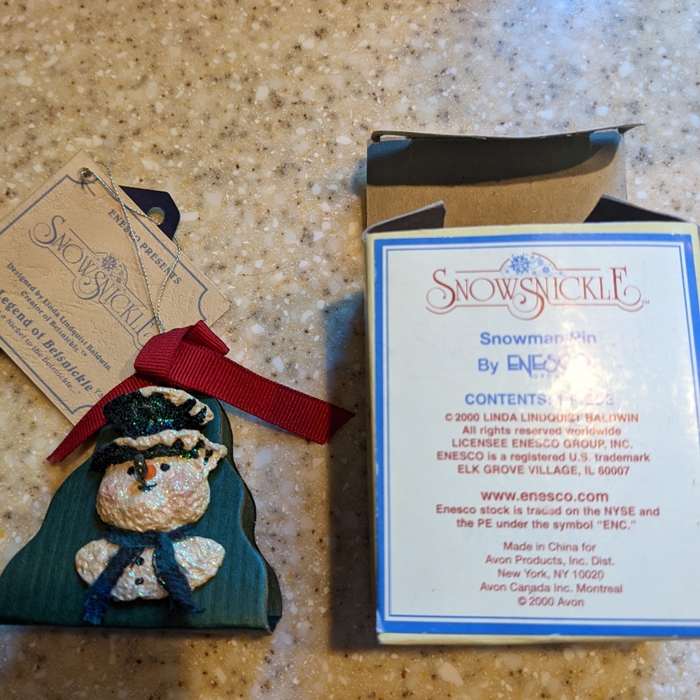 Snowsicle snowman pin by ENESCO new